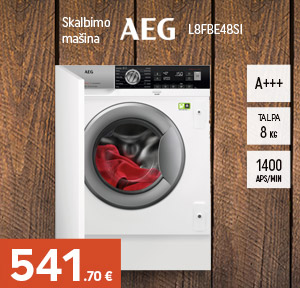Įmontuojama skalbimo mašina AEG L8FBE48SI