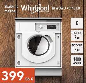 Įmontuojama skalbimo mašina-džiovyklė Whirlpool BI WDWG 75148 EU