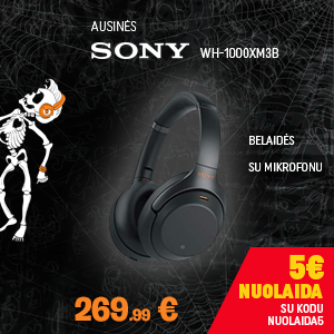 Ausinės Sony WH-1000XM3B juodos