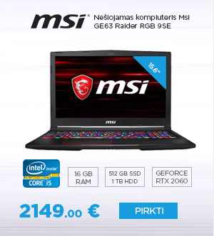 Nešiojamas kompiuteris MSI | GE63 Raider RGB 9SE